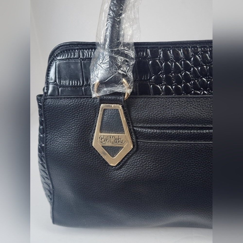 Bob Mackie Bradford Exchanges 2014 Black Leather Purse - Picture 6 of 12